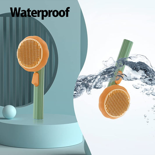 Pet Pumpkin Self-Cleaning Slicker Brush – Grooming Tool for Dogs, Cats & Rabbits