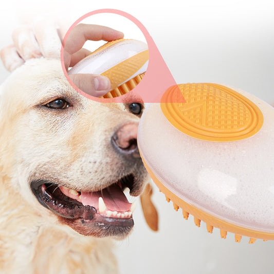 2-in-1 Dog & Cat Bath Brush – Soft Silicone Pet Grooming & Massage Comb
