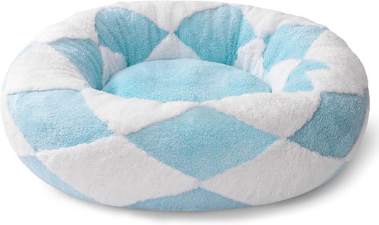 MEWOOFUN Donut Cat Bed – Washable Plush Calming Pet Bed for Cats & Small Dogs