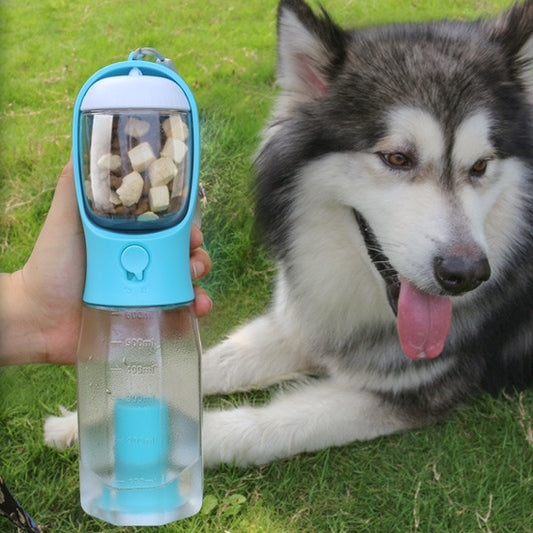 3-in-1 Portable Dog & Cat Water Bottle – Food Feeder & Poop Bag Dispenser