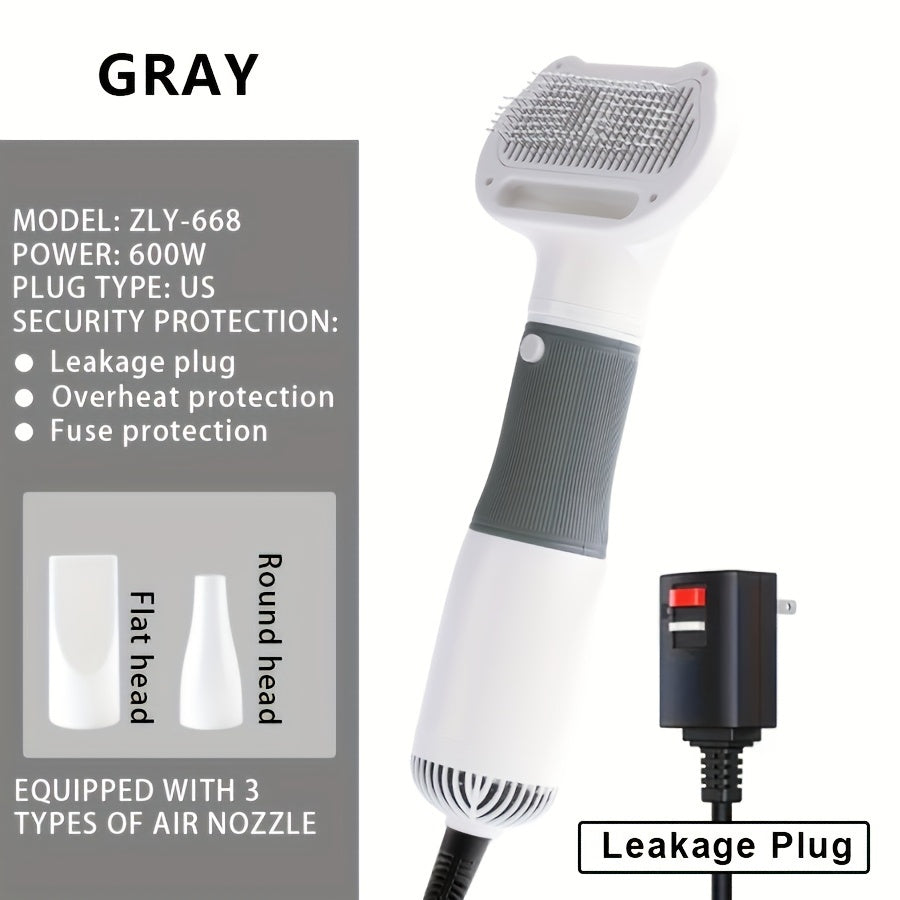 Electric Pet Grooming Tool Portable Hair Dryer for Dogs  Cats  Shedding Brushing Thinning  US Plug