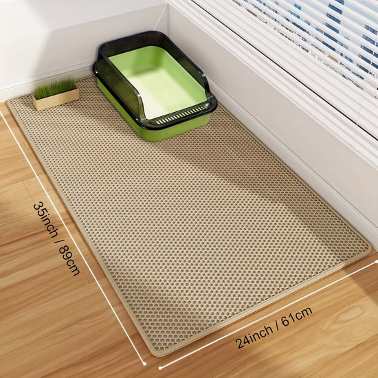 Easy Clean Cat Litter Mat  NonSlip Dustproof Large Honeycomb Double Layer EVA Mat for Effective Litter Capture