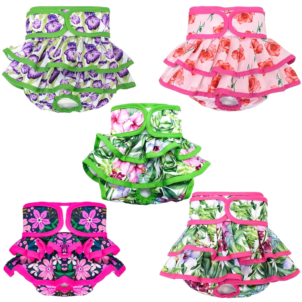 5pcs Washable Female Dog Diapers  Comfort Fit High Absorbency Reusable  Small to Large