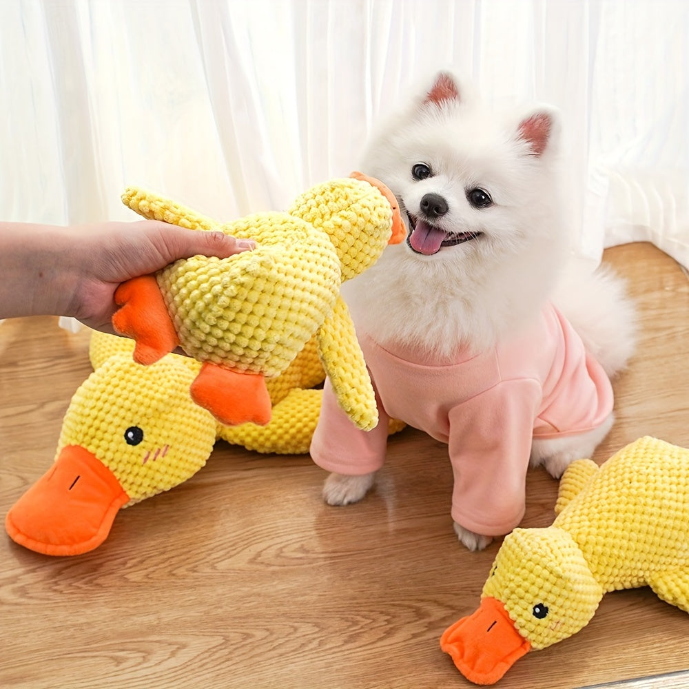 SweetS HeavyDuty Chew Proof Duck Dog Toy  Large Plush Interactive Squeaker for Aggressive Chewers Puppies  Adult Dogs