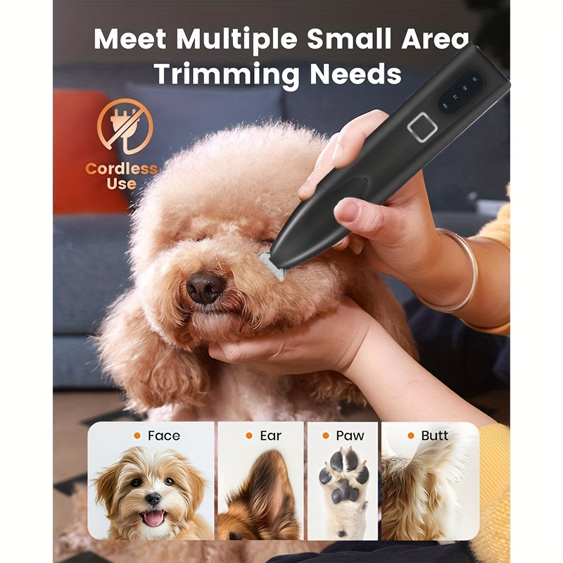 Professional Pet Grooming Scissors  Cordless Trimmer Set  Low Noise  USBBattery LED  Paws Face Sensitive Areas
