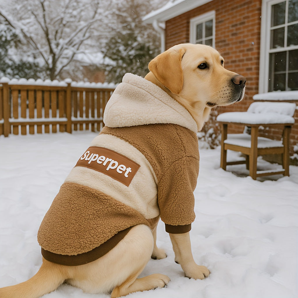 Thickened Warm Knit Pet Hoodie Coat for Medium to Large Dogs  Cozy Pullover Sweatshirt for French Bulldogs Labradors Rottweilers